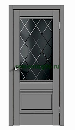 Межкомнатная дверь Экошпон ALTO 2V со стеклом без притвора