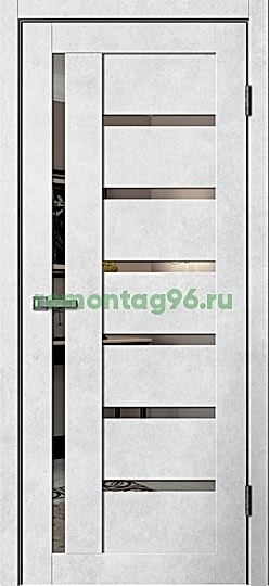 Межкомнатная дверь BARN B04 Бетон светлый / Зеркало